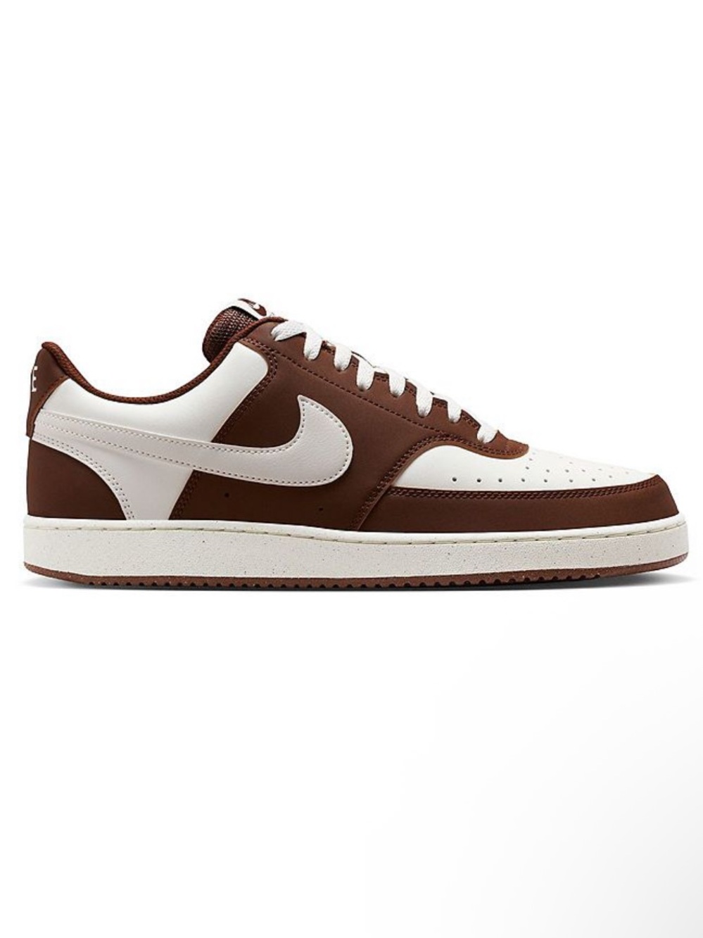Nike Men's 10.5 Court Vision Low Premium Brown/White Sneakers NWB